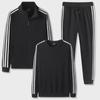Men's Three-Piece Casual Sports Suit: Spring/Autumn Running Jacket with Three-Stripe Design