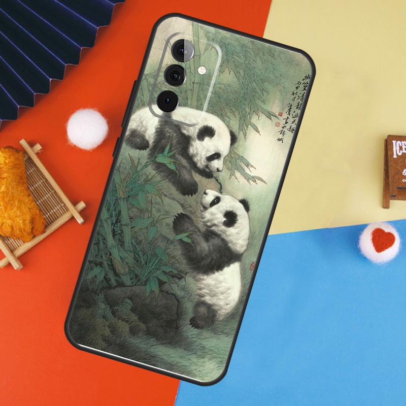 Чехол с рисунком панды, милого медведя, для Samsung Galaxy A53 A33 A13 A54 A34 A14 A56 A36 A16 A06 A12 A32 A52 A35 A17 A15 A55