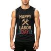 Мужская повседневная майка без рукавов с принтом ко Дню труда Легкая летняя футболка для тренировок, облегающая мышцы