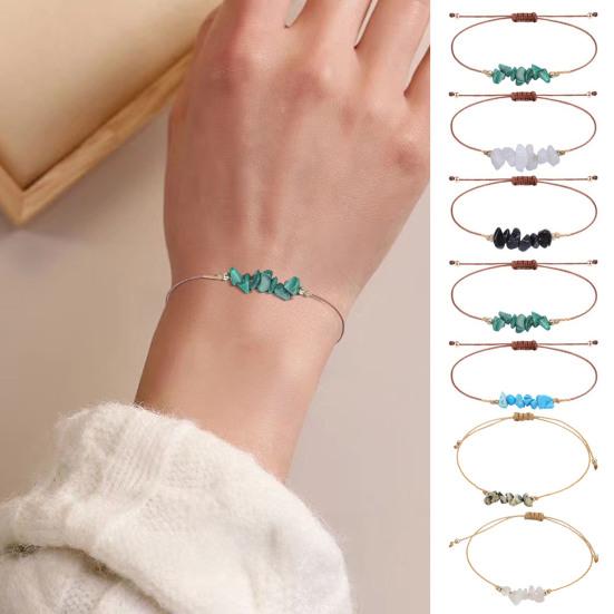 Браслет из драгоценных камней Женский Мужской Регулируемый Плетеный Кристальный Браслет Бохо Веревочка