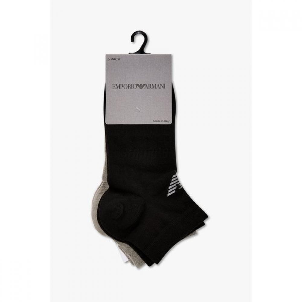 Emporio Armani Мужские Носки с Логотипом Орла Кроссовки 3 пары 0816145006