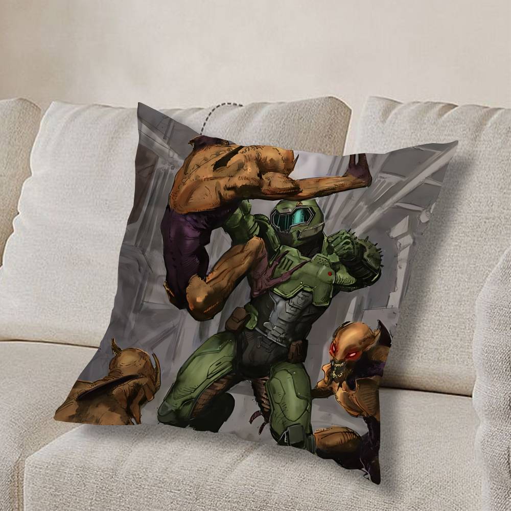 Игра Doom Герой-невидимка Наволочка Наволочка против пылевых клещей Невидимая молния Шелковистый короткий плюш Чехол на подушку для дивана