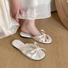 Versatile Outer Wear Bow Sandals Girl Summer 2025 New Fairy Style with Skirt Toe Small Cool Slippers