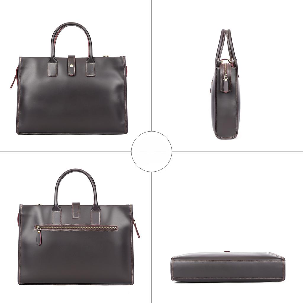 Men's Handbag Genuine Leather Business Computer Cowhide Official Document Bag Briefcase Shoulder Bag