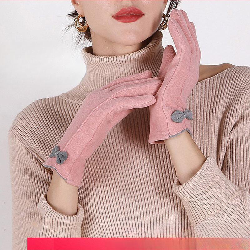 Warm Gloves In Spring and Autumn Women Riding Driving Cold Imitation Rabbit Velvet Super Soft Warm Plus Velvet Touch Screen Gloves.