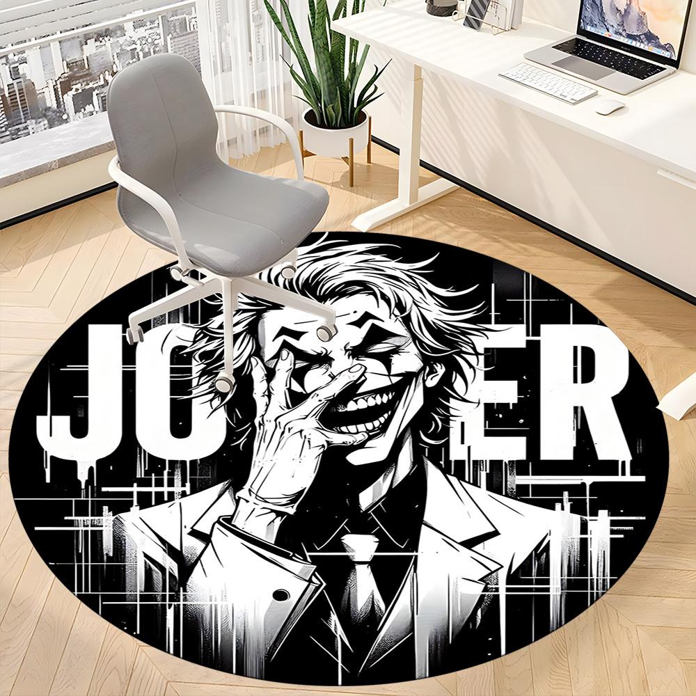 1pc Joker Artwork Office Round Area Rug, Indoor Mat Suitable For Office, Under Office Chairs Bedroom Living Room Home Decor, Room Deco052