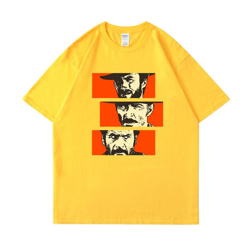 The Good the Bad and Ugly Blondie Angel Eyes Tuco Cowboy T Shirt Men Women Il Buono Brutto Cattivo Oversized Cotton Tee Shirt