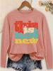 Women's Casual Long Sleeve Tee Round Neck Soft Top with Colorful 'This Is Hot New' Print - Versatile Daily Wear for Commute Vacation Outdoors,