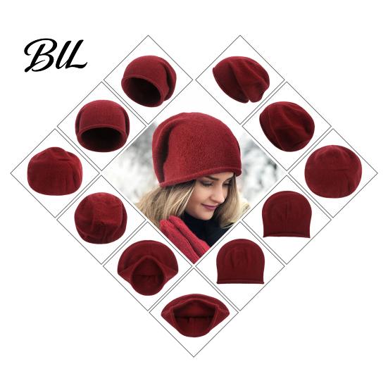 Winter Fashion Headwear for Travel Slouchy Knitted Hat, Women Men Warm Autumn Soft Cozy Elastic Caps Comfortable Fit Ski Cap, Solid Color Skull