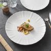 Pure White Patterned Plate Ceramic Shallow Plate Steak Plate Dessert Plates Snack Plates Molecular Cuisine Creative Tableware