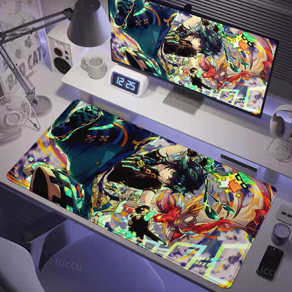 Горячая новинка Genshin Impact KINICH игровая поверхность для киберспорта 400x900 см Большая HD-печать с блокировкой краев Компьютерная клавиатура и мышь
