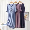 Spring and Summer Printed Nightgowns Women's Plus Size Homewear Nightgown Dress