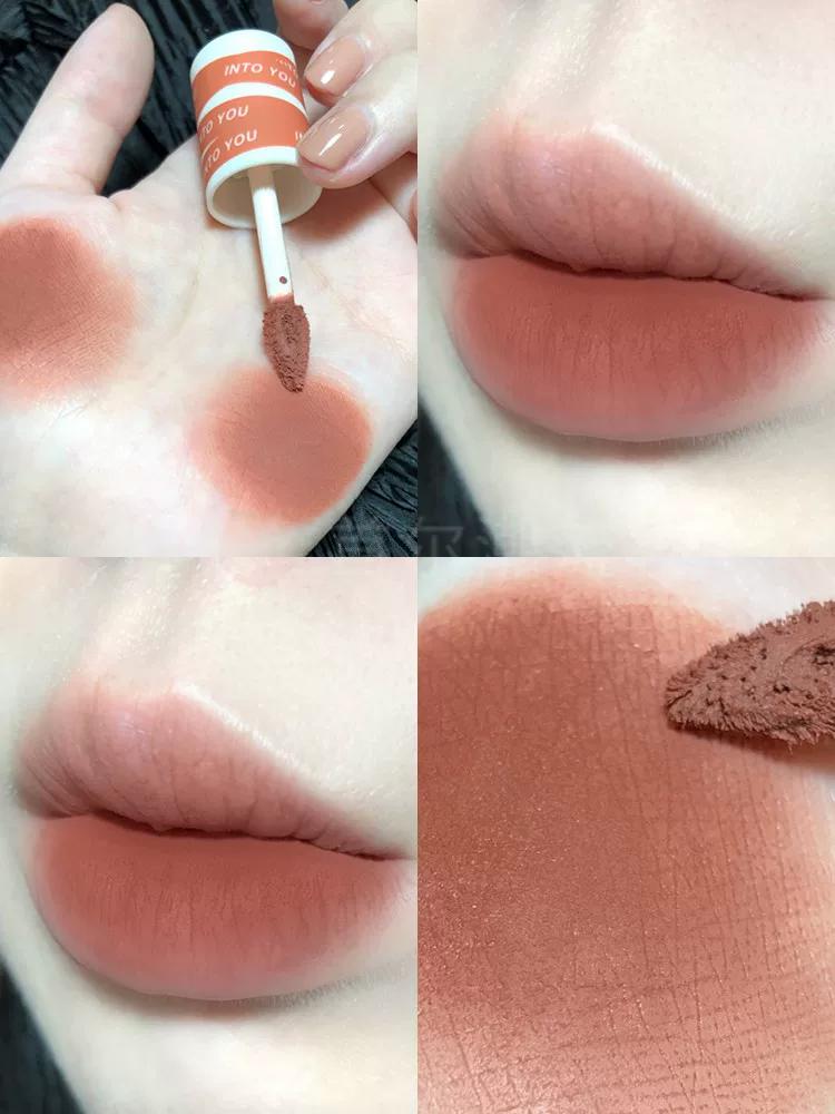 Intoyou Heroine Lip Mud Matte Lip Glaze Em05 Second Generation Sensitive Orange Cute Orchid Low Saturation Lipstick