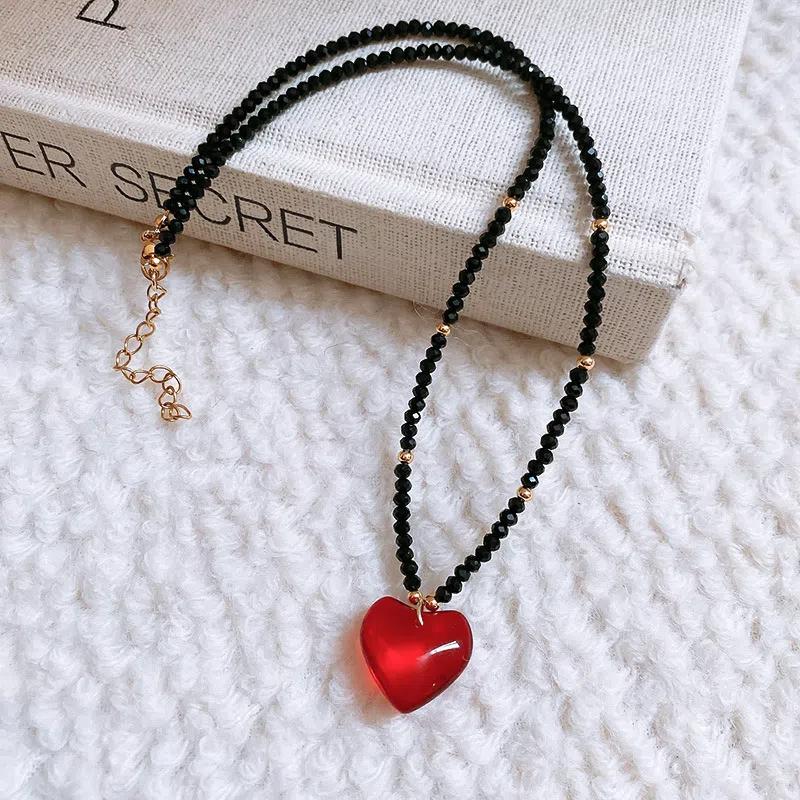 Romantic Fashion Choker Irregular Sweater Chain Spice Girls Heart Pendant Necklace  Women Gifts