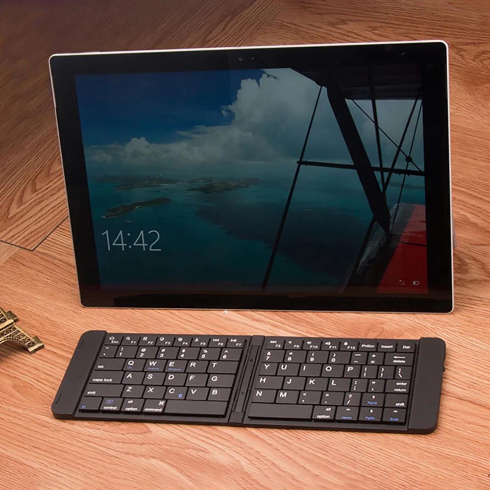Мини-складная клавиатура, перезаряжаемая беспроводная Bluetooth-клавиатура для Ipad, планшета, телефона, портативная складная Bluetooth-клавиатура