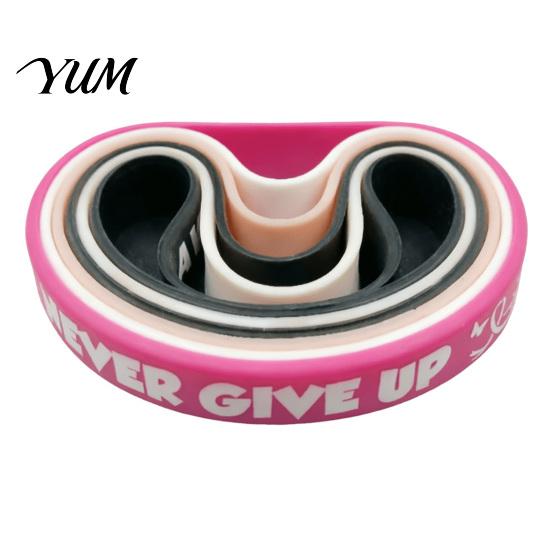 Breast Health Awareness Accessories 6 Pcs Cancer Bracelets for Women, Pink Ribbon Encouragement Bracelet Women Silicone Wristbands, Hope Faith