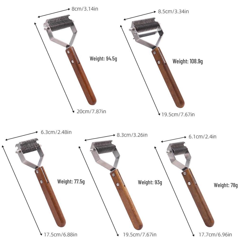 Double-Sided Wooden Handle Pet Detangling Comb - Grooming Tool for Dogs and Cats