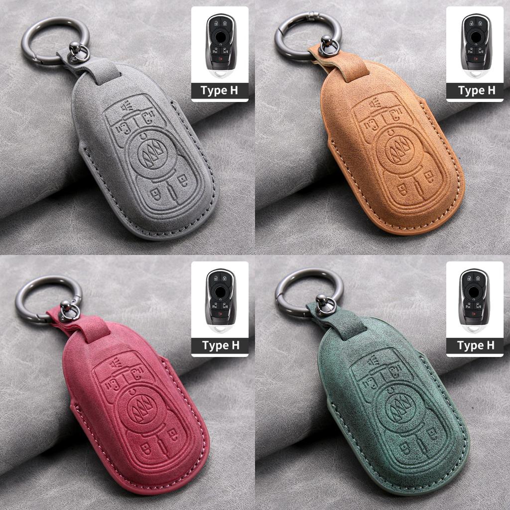 Leather Car Remote Key Case Cover Shell for Buick Verano Envision Avenir Lacrosse Regal Encore Excelle Enclave Anthem Cascada