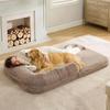 2 In 1 Calming Human Size Giant Dog Bed Fits Pet Families With Egg Foam Supportive Mat and Waterproof Liner Camel Mattresses