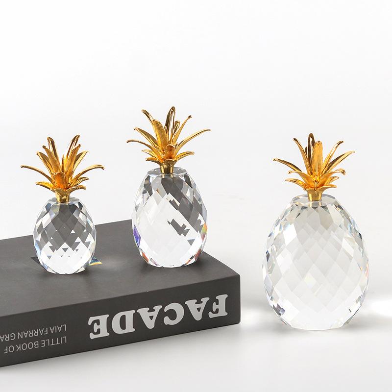 Современный свет роскошь искусство прозрачный кристалл фрукты ананас настольные украшения вход кабинет отель мягкий декор аксессуары для дома