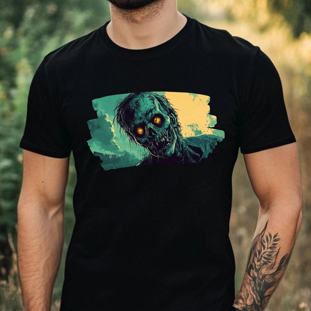 T-Shirt Herren Zombie Motiv Baumwolle Größe XS bis 5XL