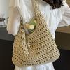 Плетеная соломенная сумка-тоут для женщин Богемная соломенная сумка с бахромой Женская летняя новая ажурная плетеная сумка Пляжная сумка на плечо для отпуска на море
