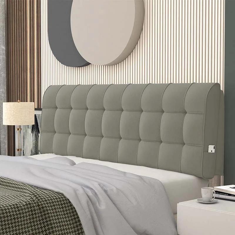 Модная высокоэластичная губчатая подушка для изголовья кровати размера King Queen, съемный бархатный чехол для изголовья кровати, подушка для изголовья кровати