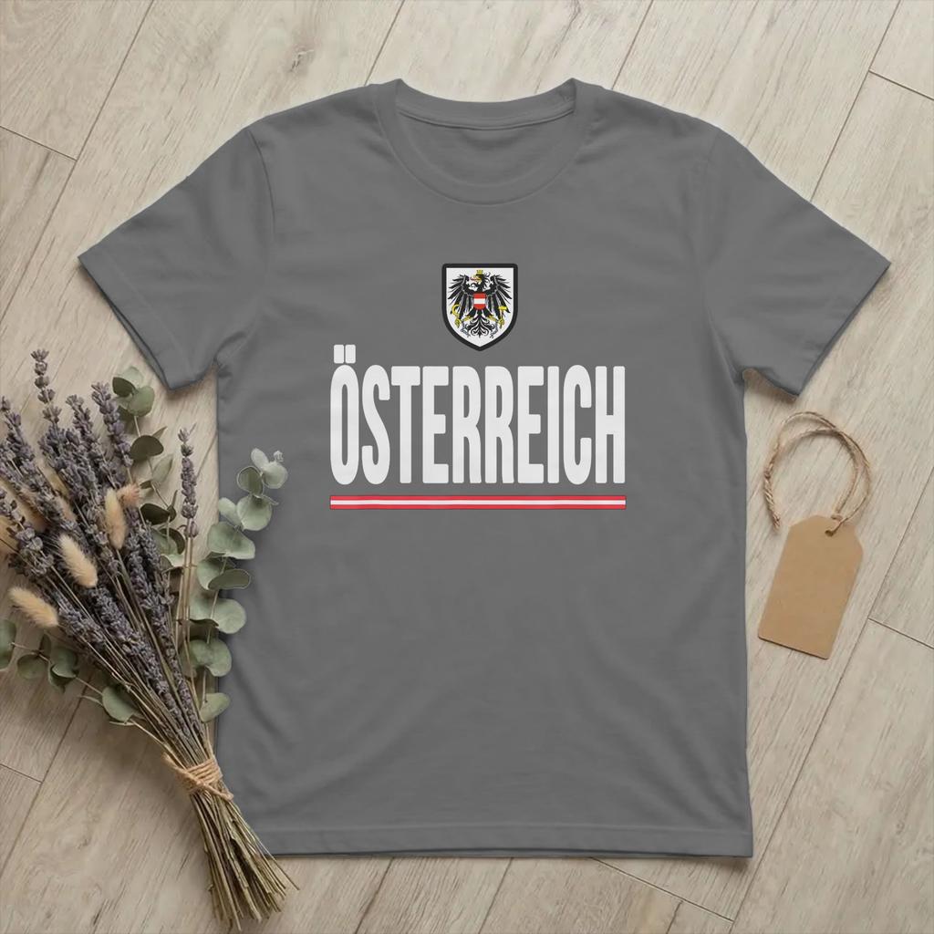 Unisex Austria Osterreich Flag Eagle T Shirt Coat of Arms 100 Cotton merch Fashion Short Sleeve Round Neck Tees Gift Idea TShirt