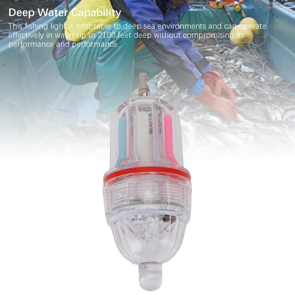 Battery Powered Fish Attracting Light Watertight Fishing Lure Light  Deep Sea Night Fishing