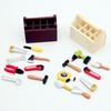 Miniature Wooden Dollhouse Coffee Toolbox for Micro Food Play Scene Photography Props