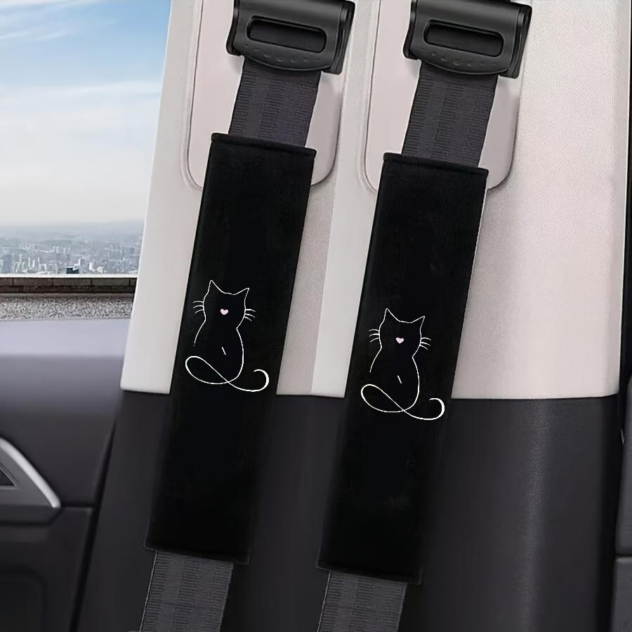 2PCS Line Cat Car Seat Belt Shoulder Protector Soft and Comfortable Seat Belt Protective Cover Universal