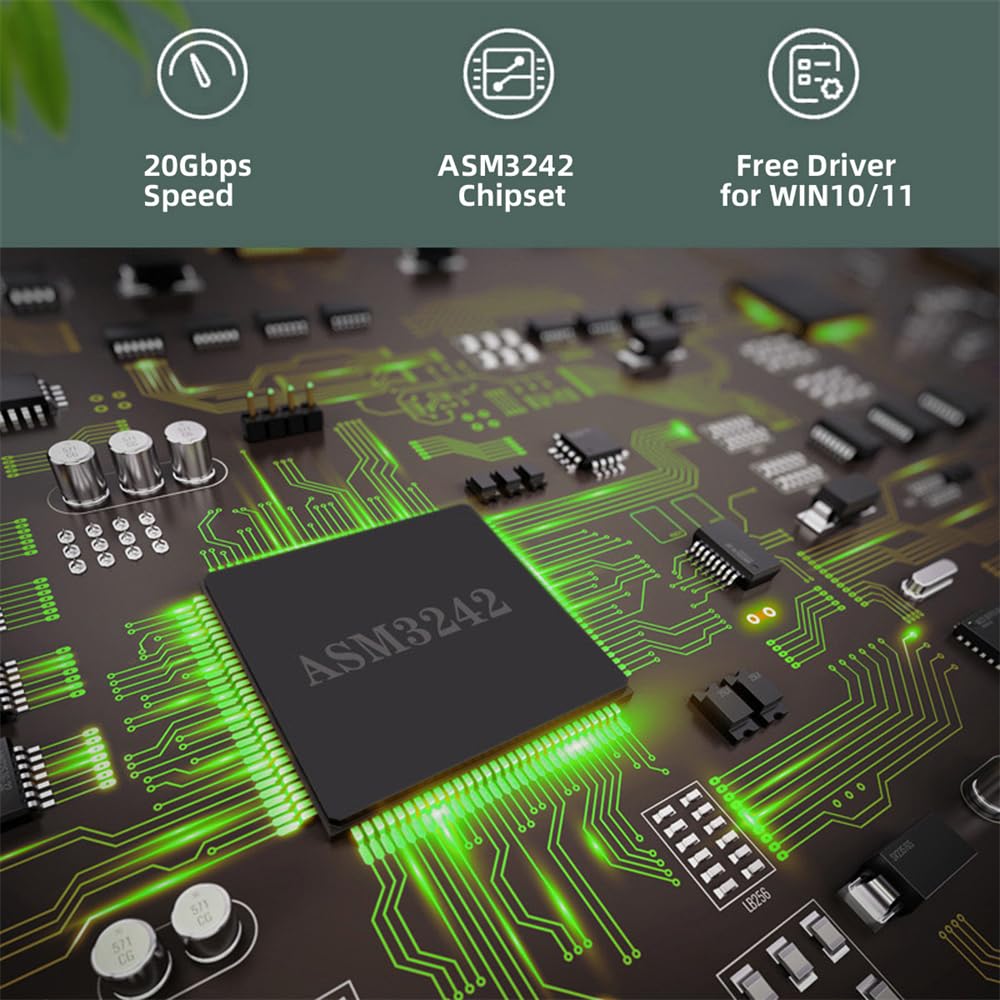 NFHK USB Gen2 20Gbps Front Panel Socket 4X Express Card Adapter for Desktop Motherboards 3.2 Type-E - PCI-E
