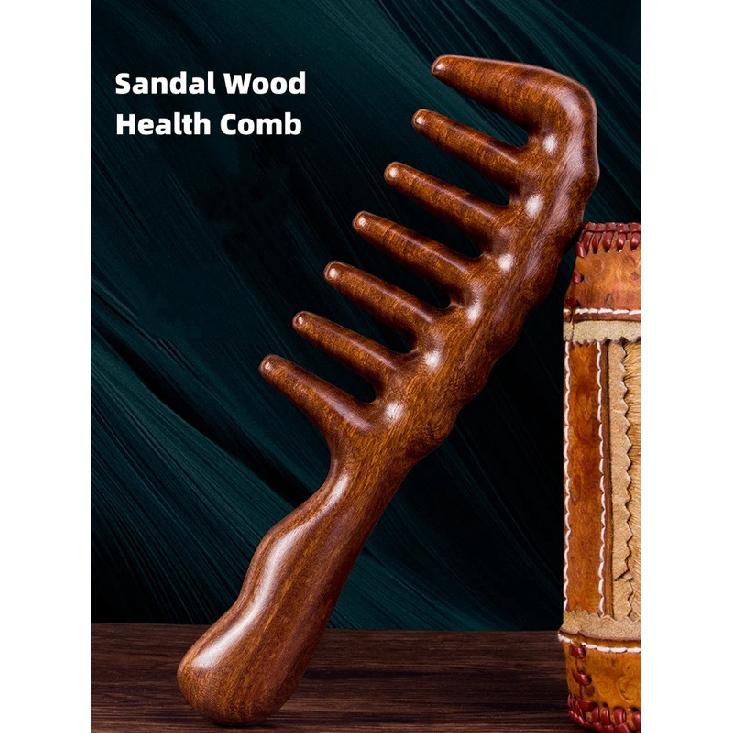 Wooden Massage Comb Wooden Head Foot Massager Scalp Wood Therapy Massage Tools Handmade 100% Natural Red Sandalwood Haifor Head