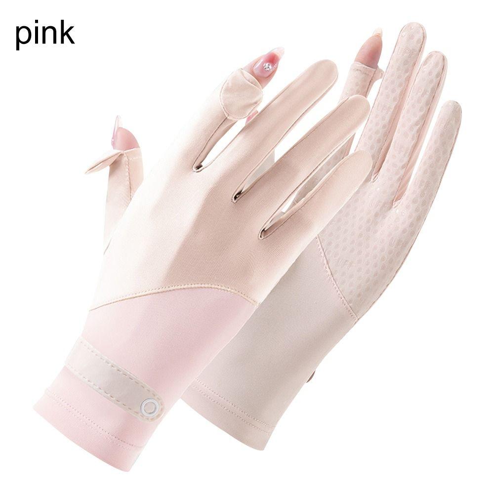 Модные летние перчатки-митенки из ледяного шелка с защитой от УФ-лучей, солнцезащитные перчатки, женские перчатки