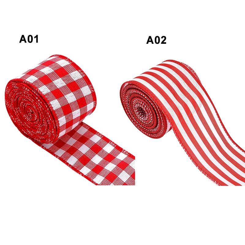 1 шт., подарочная упаковка, рождественские ленты, украшение для рождественской елки, домашняя и уличная полосатая лента, лента