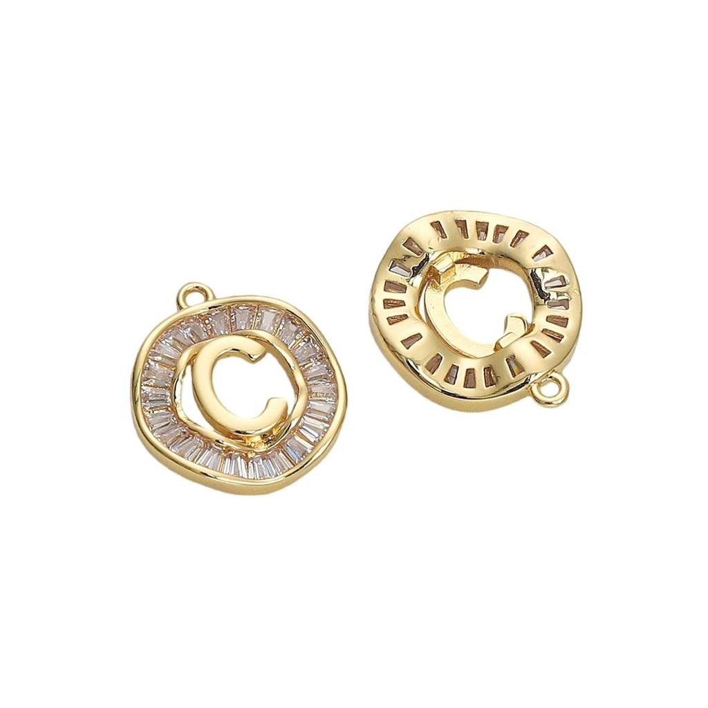 Copper Zirconium Inlaid 26 Letter Pendant For DIY Jewelry Making Craft Accessories