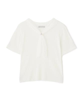 Женский кремовый вязаный свитер Jill by Jill Stuart с кружевным шарфом
