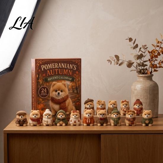 Daily Countdown Gift Set 2026 Dog Christmas Advent Calendar, 24-Day Acrylic Ornament with Mini Puppy Holiday Home Decor Figures, 2D Flat Tree