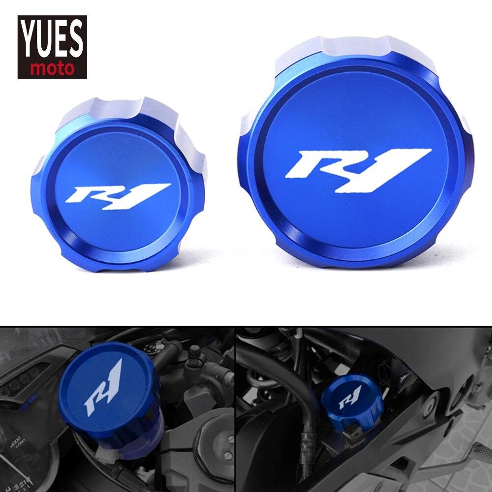 Motorcycle Accessories CNC Aluminum Rear & Front Brake Fluid Reservoir Cap Cylinder cover For YAMAHA YZFR1 YZF R1 2012- 2018