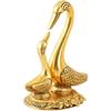 Металлический набор уток или пара лебедей, ручная работа, ручная работа для домашнего декора, подарочный предмет, декоративный экспонат - 14 см  (Алюминий, Золото)
