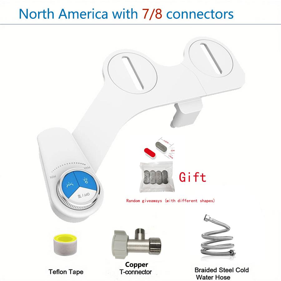 Неэлектрическая биде-насадка для унитаза - Двойное сопло с регулируемым давлением для женского и заднего омывания