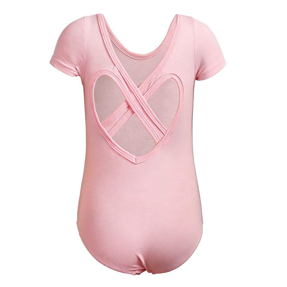 Cotton Gymnastics Leotards Short Sleeve Ballet Bodysuits Fashion Ballet Dress  Children