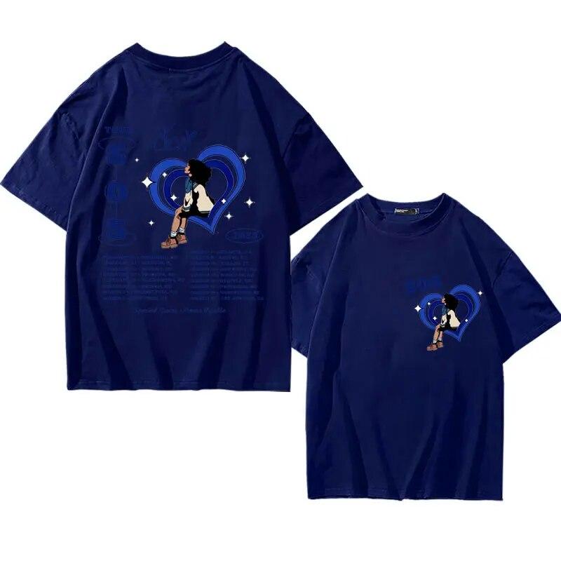 Футболки с принтом Singer SZA SOS Tour, женские винтажные повседневные футболки из чистого хлопка унисекс, летняя уличная модная футболка большого размера