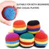 1/3/6/12Pcs Multicolored Foot Bag Crochet Balls Geometric Pattern Crochet Kick Sack  Outdoor Toy