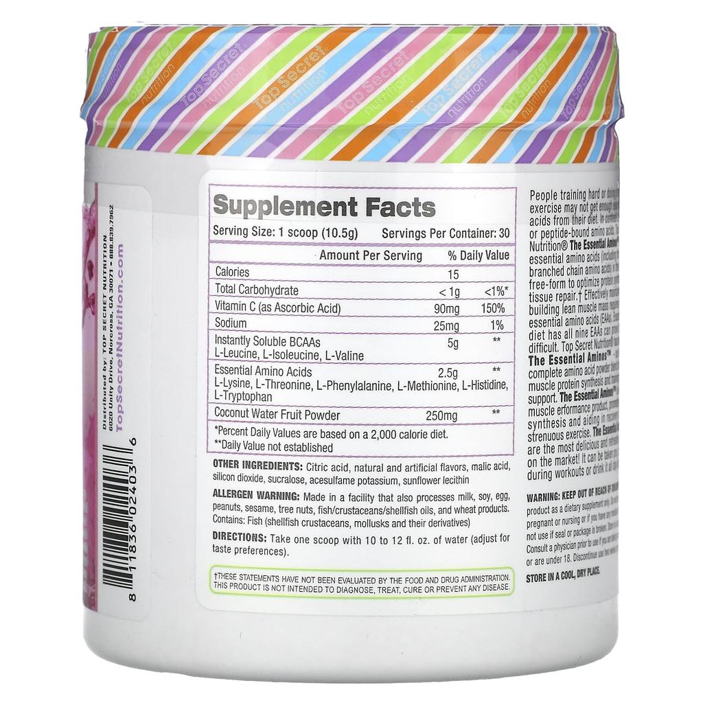 Essential Amino Acids, Raspberry Sherbet Flavor, 315G(11.11Oz)