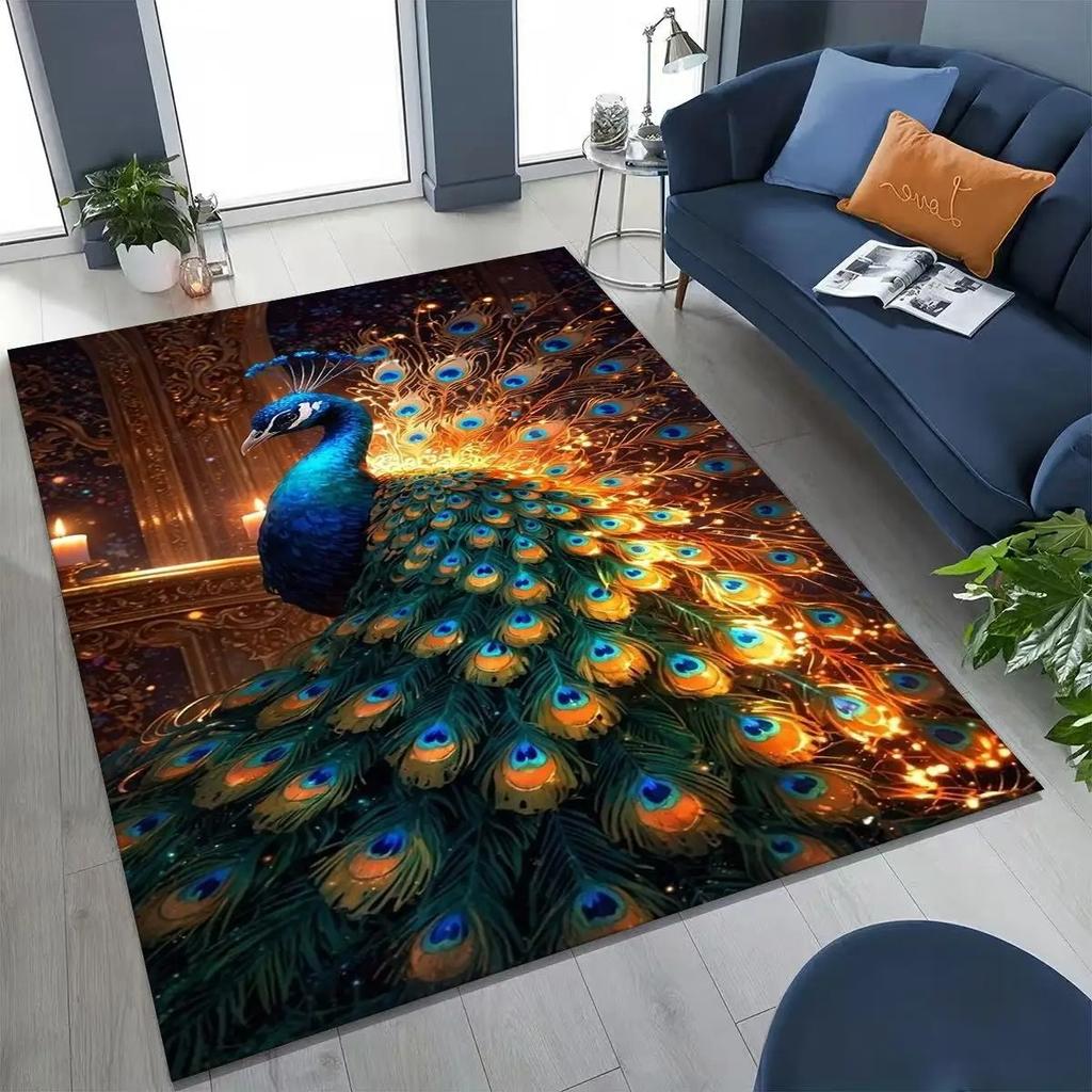 3D Красочный Павлин Романтические Птицы Ковер для Спальни Гостиной Дивана Домашний Придверный Коврик Декор, Большой Детский Игровой Нескользящий Напольный Коврик