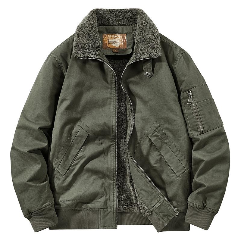 "Men's Casual Plus Velvet Thickened Cotton Jacket - Fashion New Style 1811A"