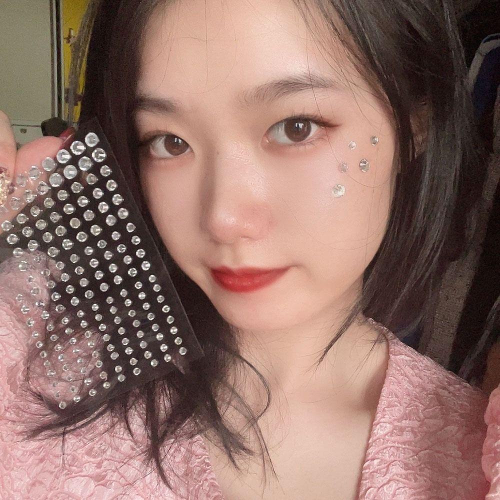 Shadow Crystal Pearls Makeup Tools Eyeliner Diamond Decals Face Tattoo Stickers Face Rhinestone Stickers Body Colored Diamonds