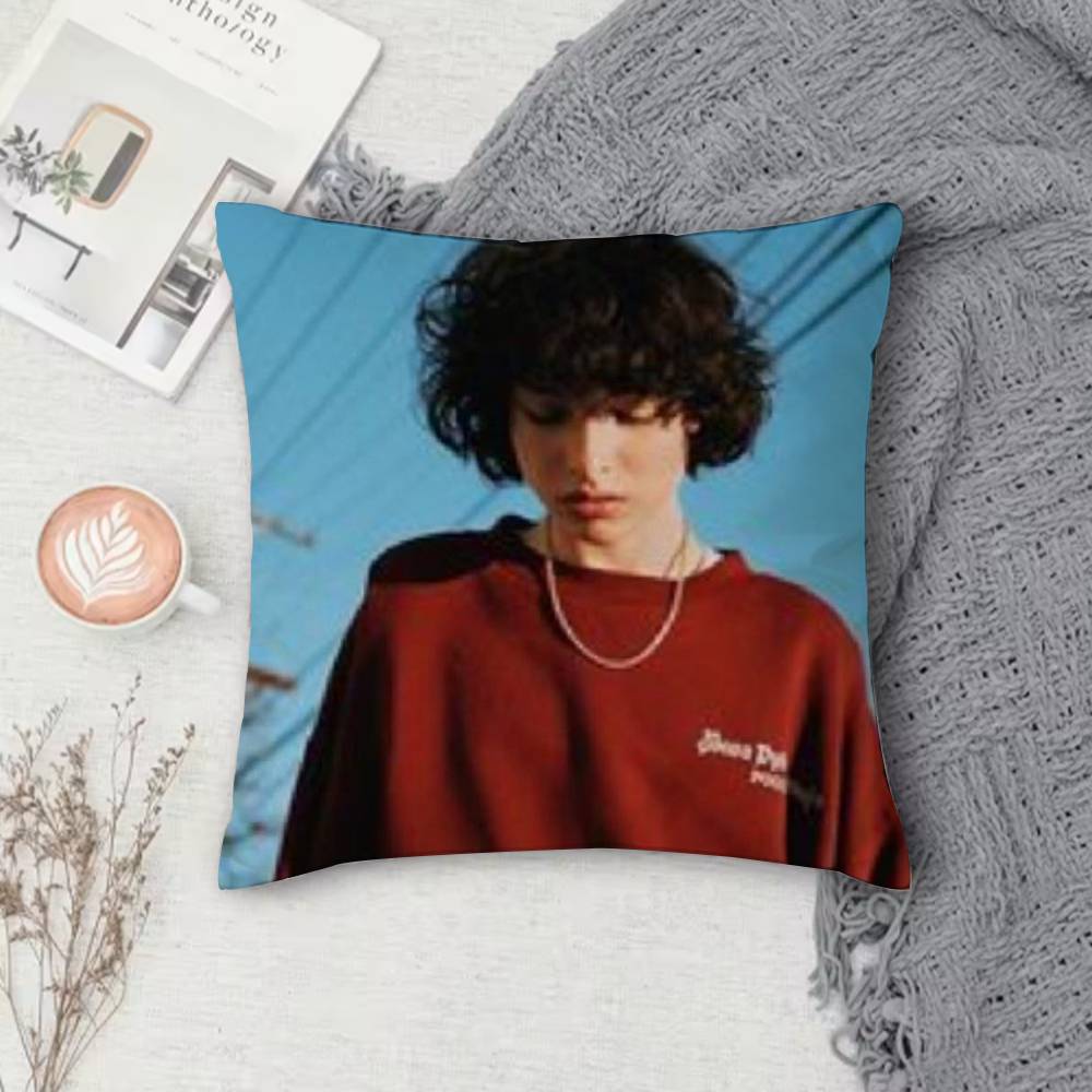 Finn Wolfhard Stranger Double-Sided Printed Square Pillow Cover Decorative Cushion Cover For Sofa Bedroom Bedside