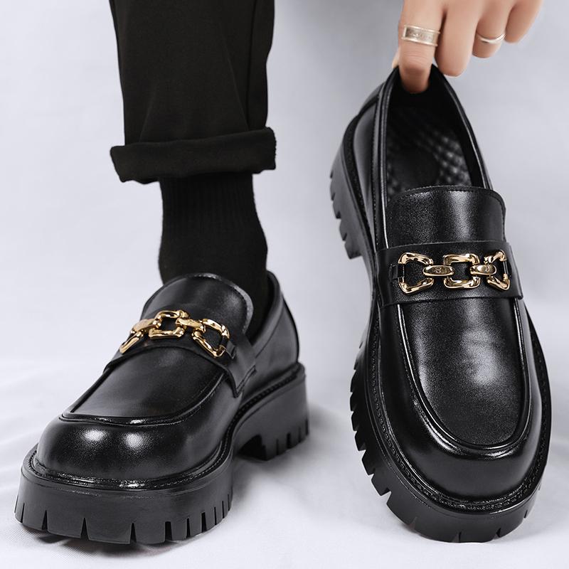 Итальянская модная мужская повседневная обувь, роскошные брендовые деловые туфли для мужчин, кожаные лоферы с толстой подошвой, мокасины, свадебные туфли